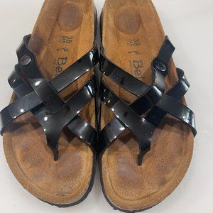 Birkenstock Betula Vinja Black Criss Cross Slides Sandals Size 38EU